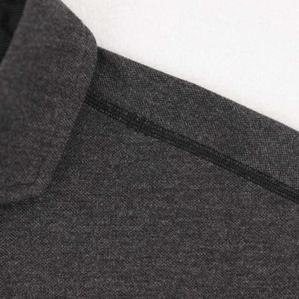 Lululemon Polo Shirt Mens Large Charcoal Gray Performance Cutaway Spread Collar - Picture 4 of 7
